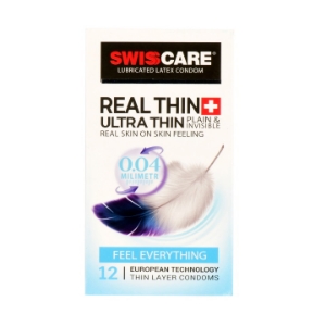 کاندوم سوئیس کر مدل Real Thin بسته | 12 عددی