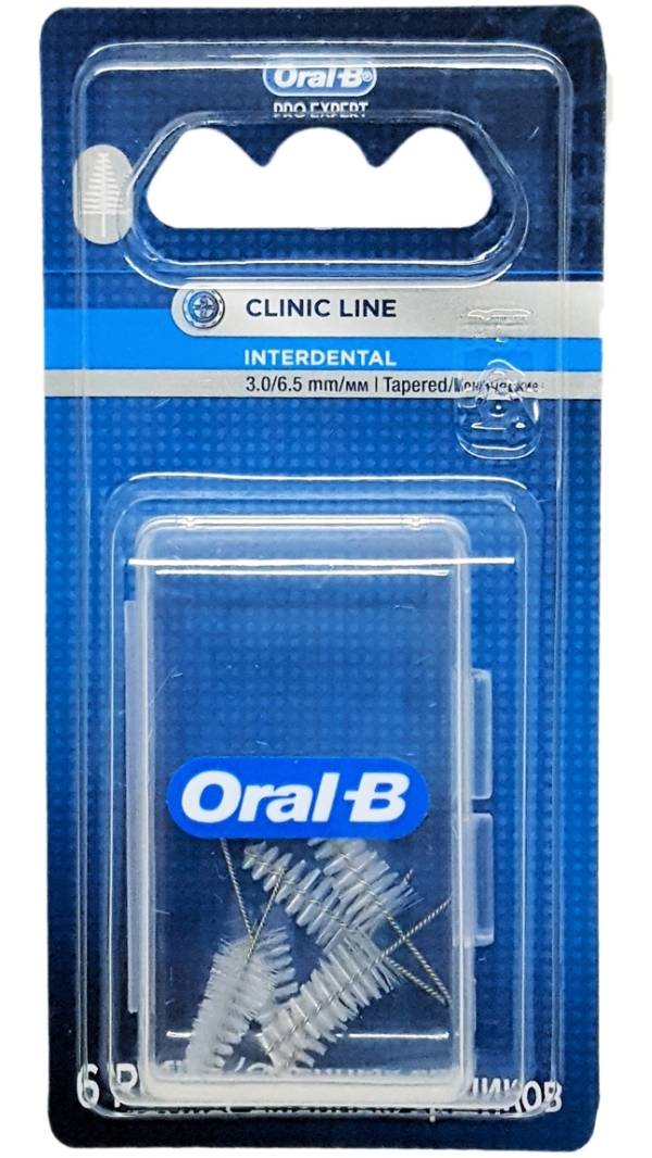 برس یدک مسواک بین دندانی اورال بی مدل Clinic Line بسته 6 عددی